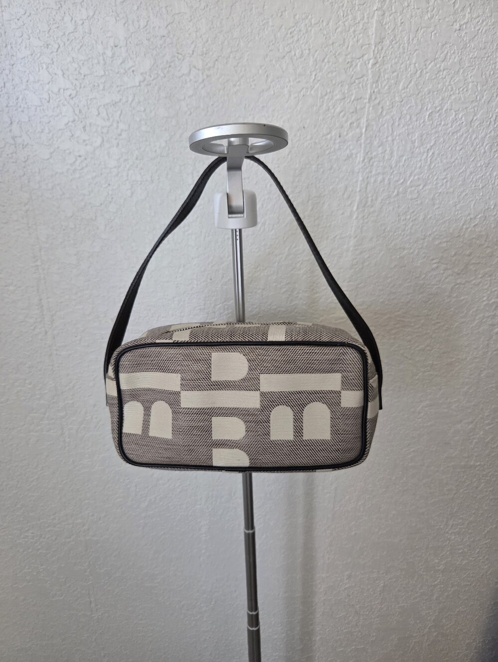 Bally Monogram Jacquard Baguette Handbag – Brown/Cream